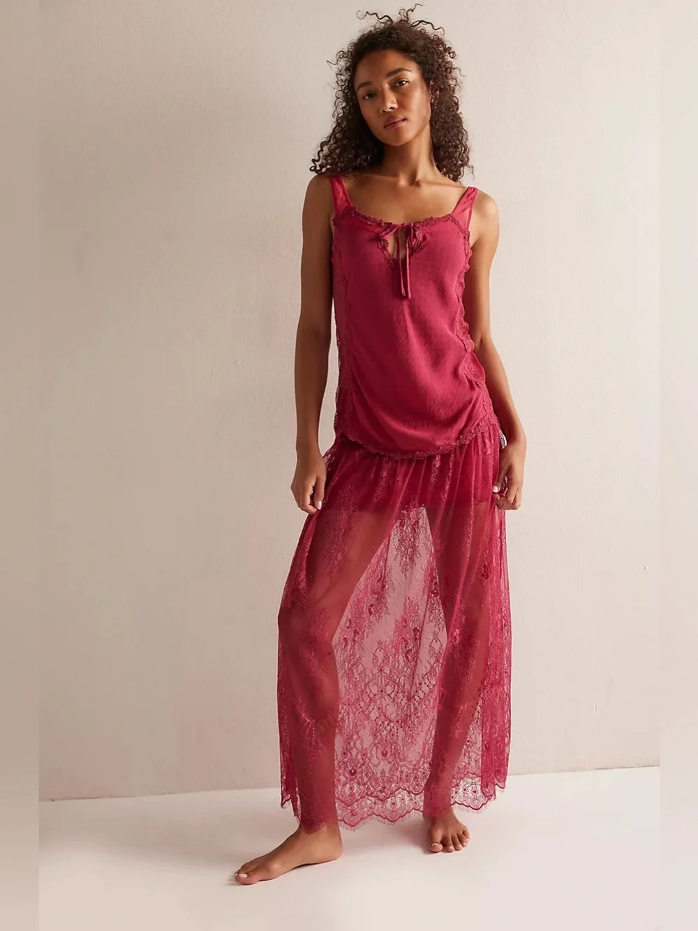 Free People Together Again Slip Skirt Set Size Medium - Picture 1 of 8